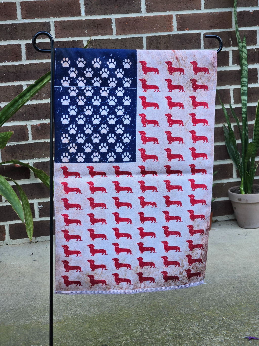 July 4th Dachshund Dog USA Garden Flag & House Flag, Dachshund American Outdoor Decor, Independence Day Yard Flag Gift For Dachshund Lover