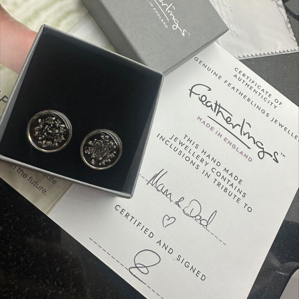 Ashes Memorial Cufflinks (Round)