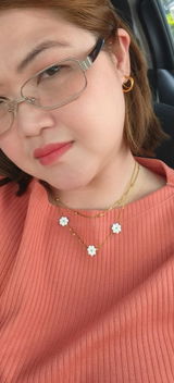 Louise (Gold) Dual Hoop Zircon Paved Spiral Layered Look Huggies