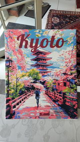 Affiche de voyage Kyoto en fleurs