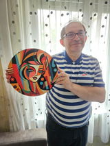 Peinture par Numéro sur Disque en bois - Femme abstraite style Picasso
