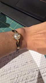 Tiny Vintage Gold-Plated Omega Ladies' Mechanical Watch with Faceted