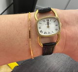 Rare Vintage Gold-Plated Bucherer Mechanical Dress Watch with Black