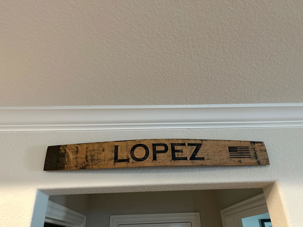Custom Bourbon Barrel Stave Sign - Personalized Bar Decor