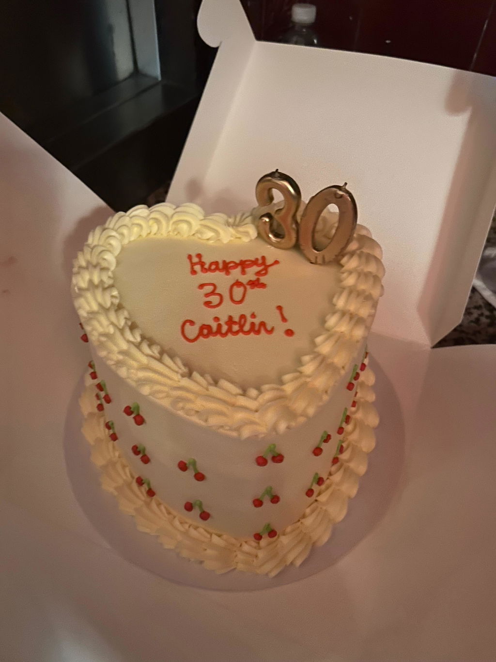 Cherry Bomb Vintage Kitsch Heart Cake