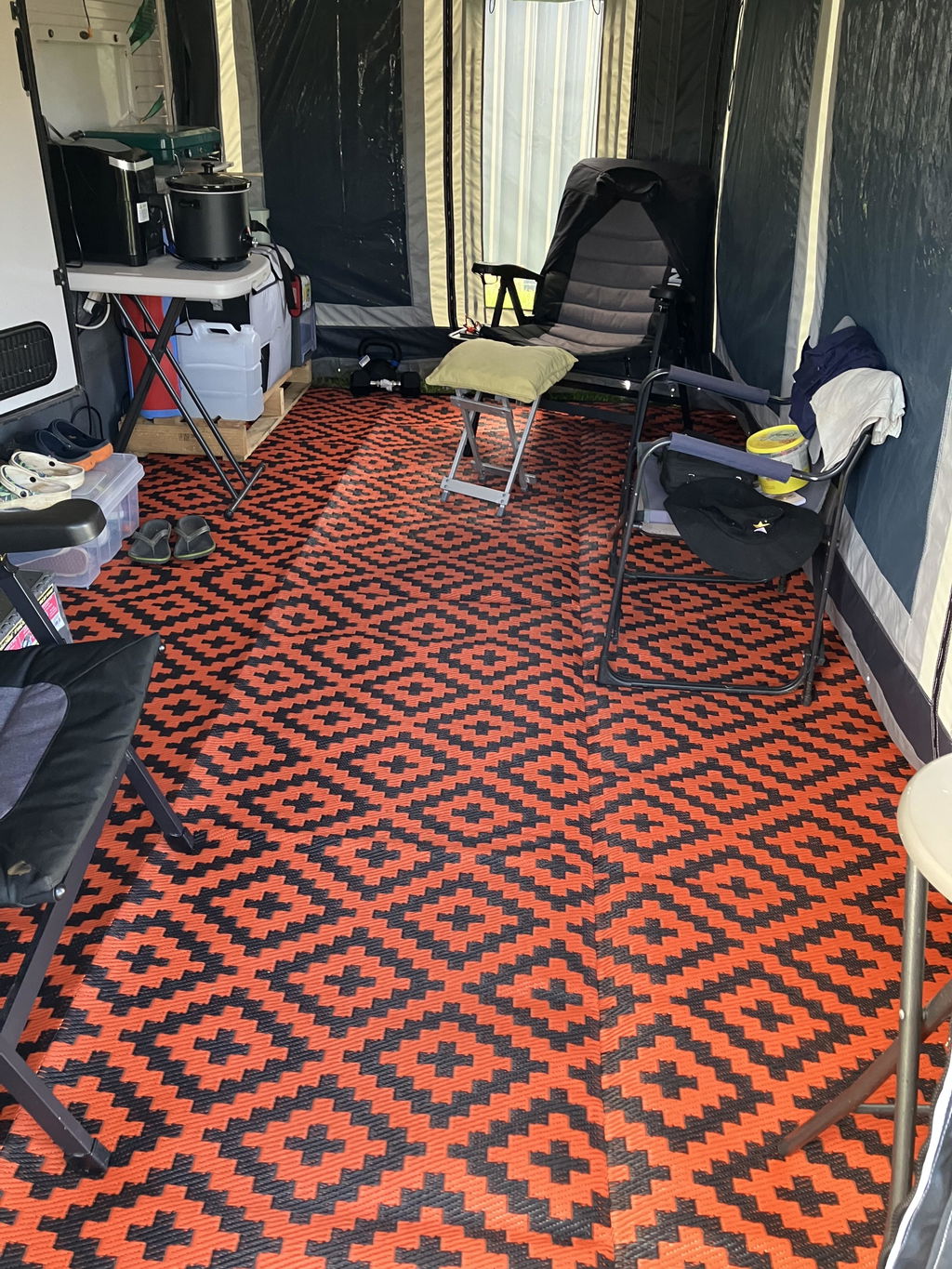 DIAMOND Recycled Plastic Mat, Outback Orange & Black 2.4x4m
