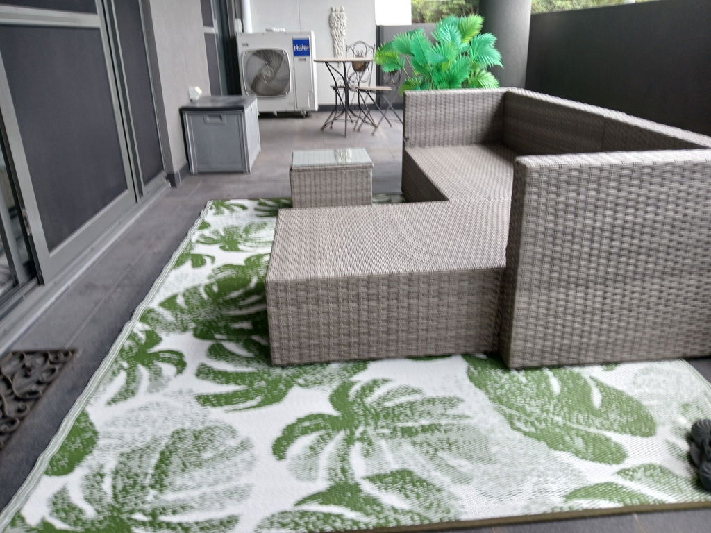 Outdoor Rug Recycled Plastic  - Panama Lime Green Botanical