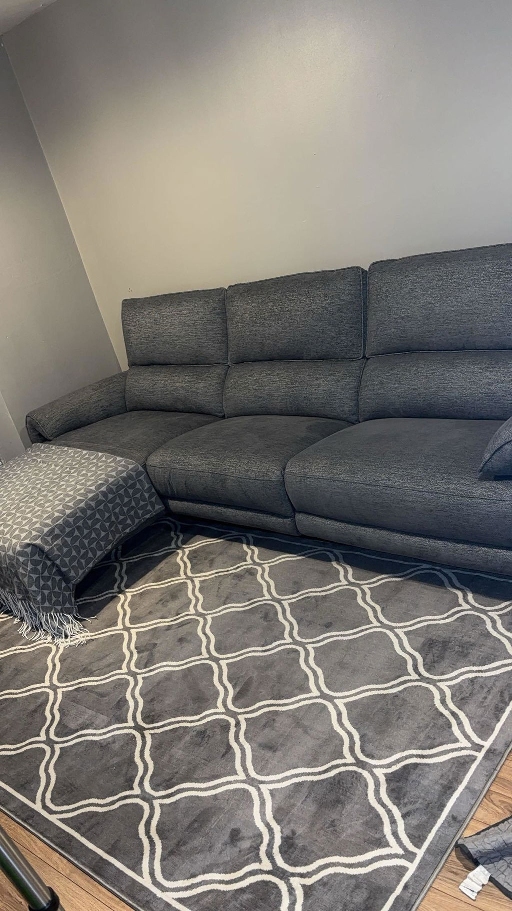 Iconic LHF Grey Motorised Recliner Corner Sofa