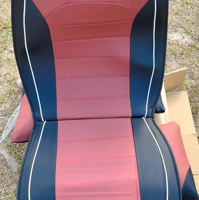Customer photo of Foneso car seat cover, close-up of the front seat
