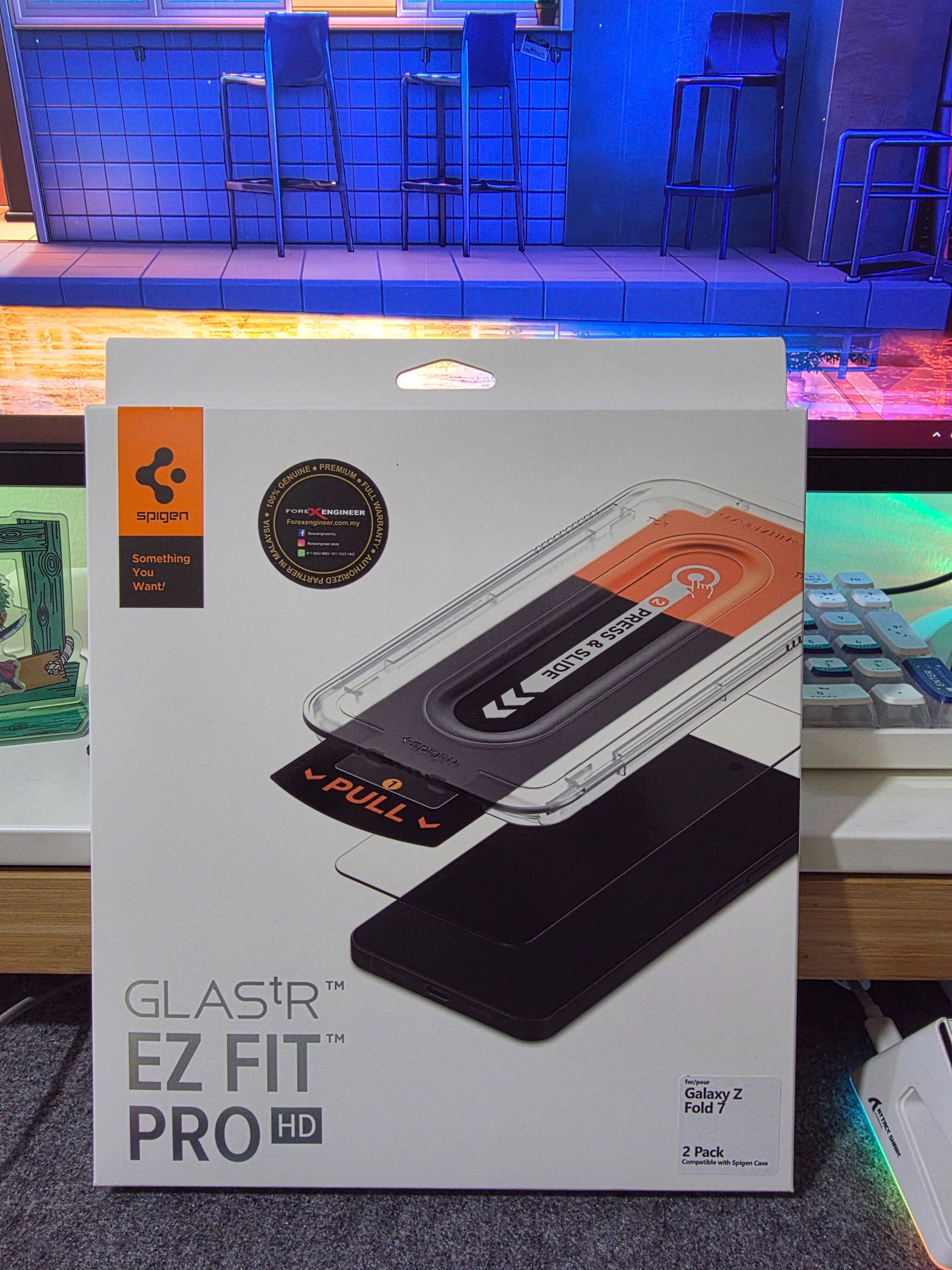 [2 Pack] Spigen Tempered Glass Glas.tR EZ Fit Pro HD for Samsung Galaxy Z Fold 7