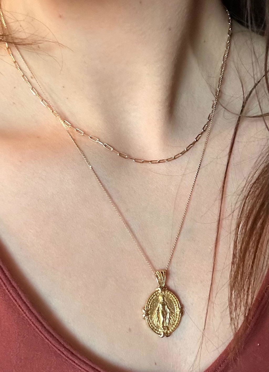 Oval Miraculous Medal in 14K Gold Vermeil