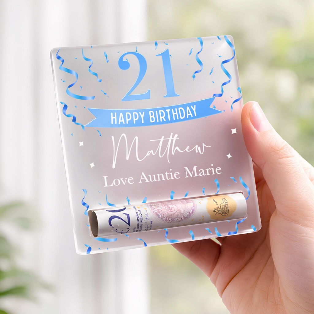 Personalised 21st Birthday Money Cash Holder Gift for Him Son Nephew