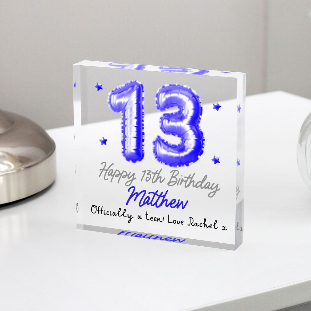 Personalised Happy 13th Birthday Gift Plaque for Him