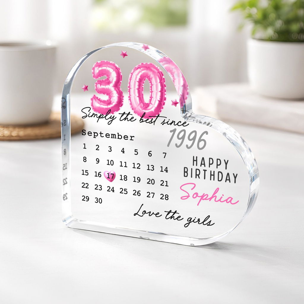 Personalised Pink Balloon Happy 30th Birthday Gift Plaque