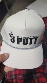 3 Putt King - Premium Water Resistant Rope Hat - White/Black