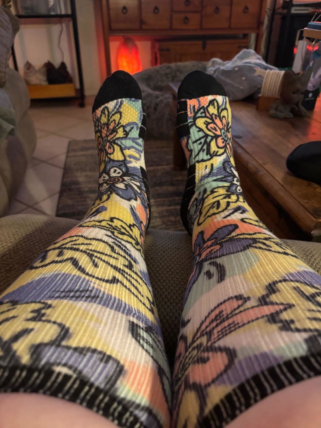 Bamboo Funky Flower Compression Socks