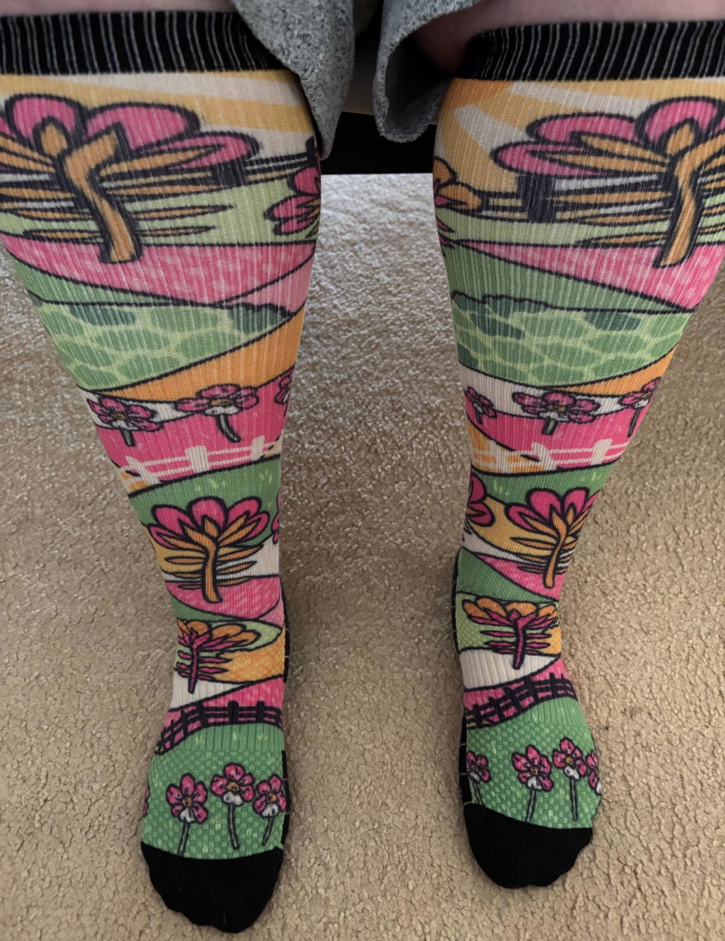 Bamboo Floral Meadows Compression Socks