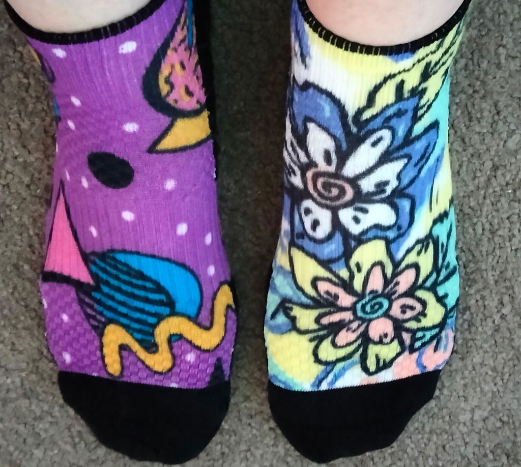 Patch Work Crew Compression Socks