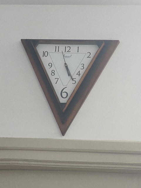 FunkyTradition Decorative Retro Triangle Pendulum Wall Clock for Home Office Decor and Gifts