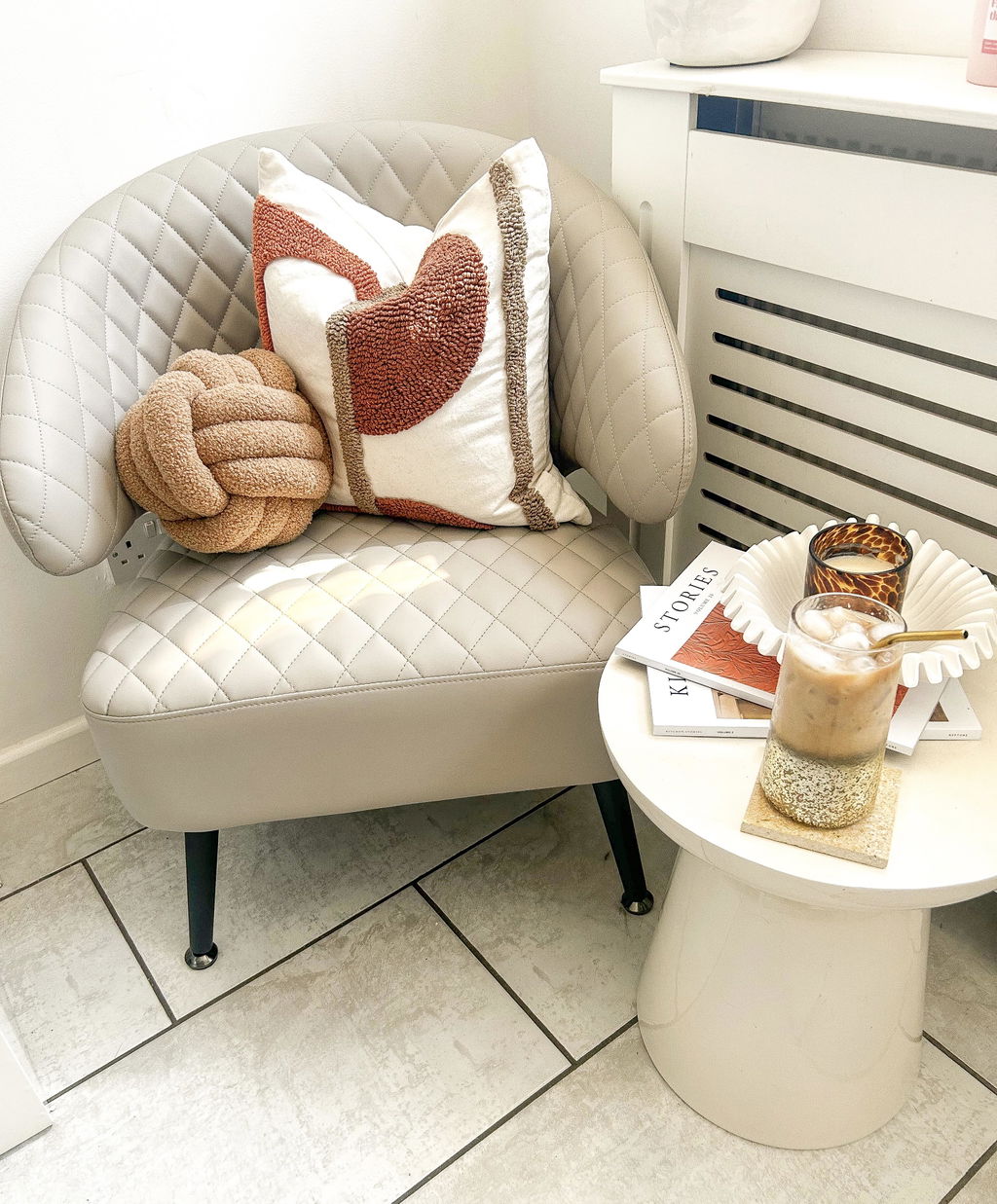 Gemma Beige PU Leather Occasional Chair
