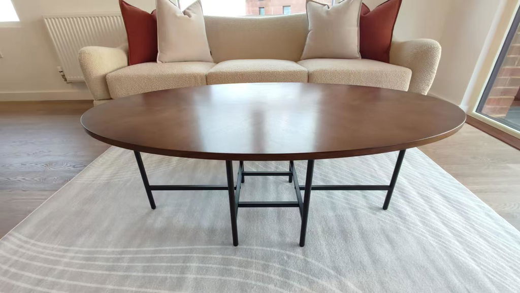 Apex Walnut Effect Oval Wooden Coffee Table