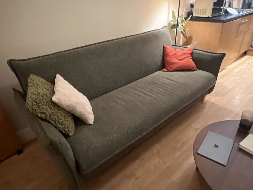 Clicto Green Fabric Click-Clack 3 Seater Sofa Bed with Storage