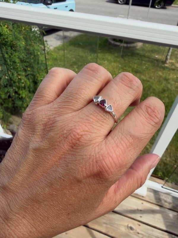 Custom Birthstone Ring in Sterling Silver