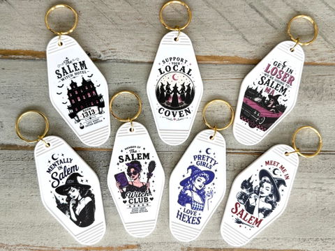 Custom Retro Hotel Motel Plastic Keychains Printed Key Tags