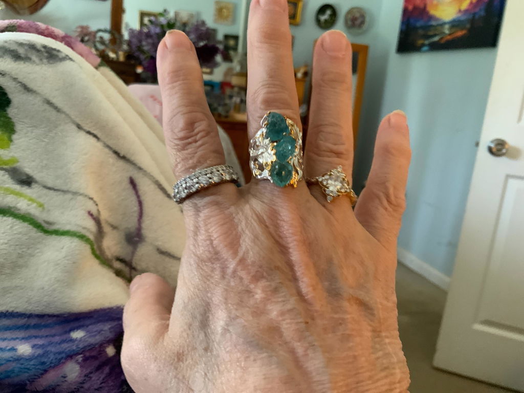 925 Sterling Silver Raw Apatite Statement Ring