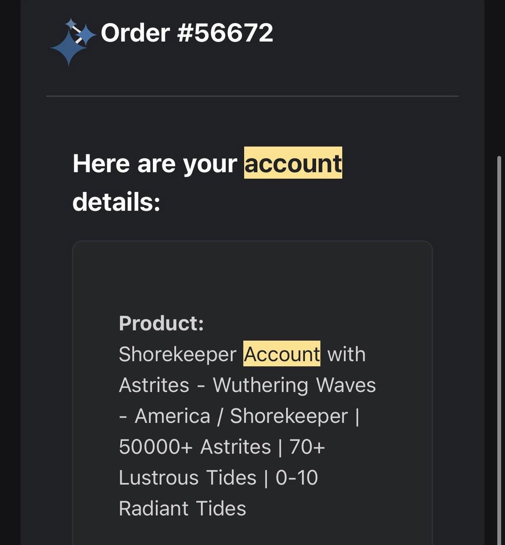 Shorekeeper Account with Astrites - Wuthering Waves