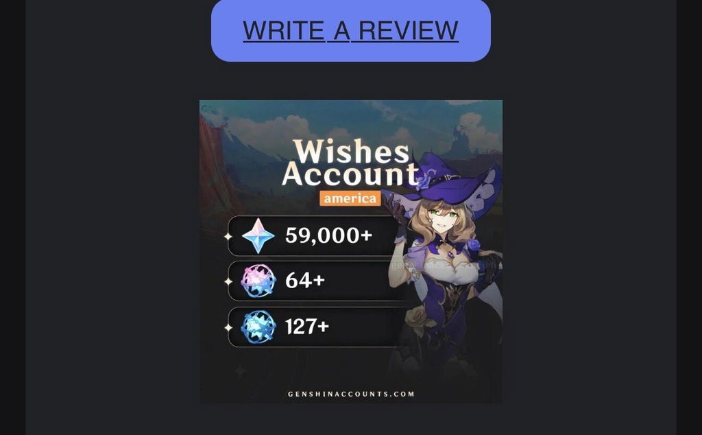 Genshin Impact Wishes Starter Account (America)