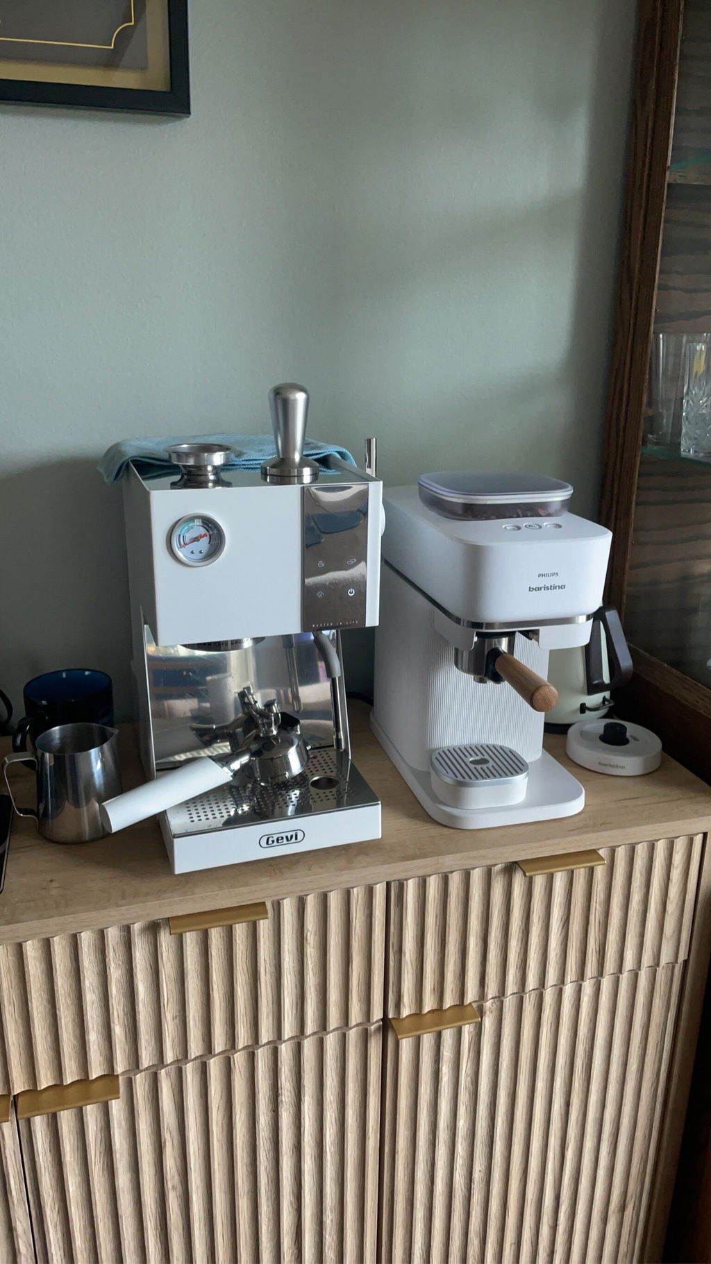 GEVI 20 Bar Semi Automatic Espresso Coffee Machine with OPV, White