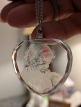 3D Photo Heart Crystal Necklace & Pendant
