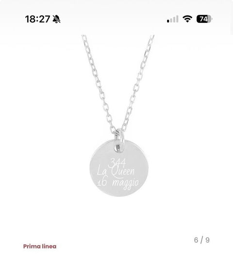 Collana personalizzata con pendente a disco