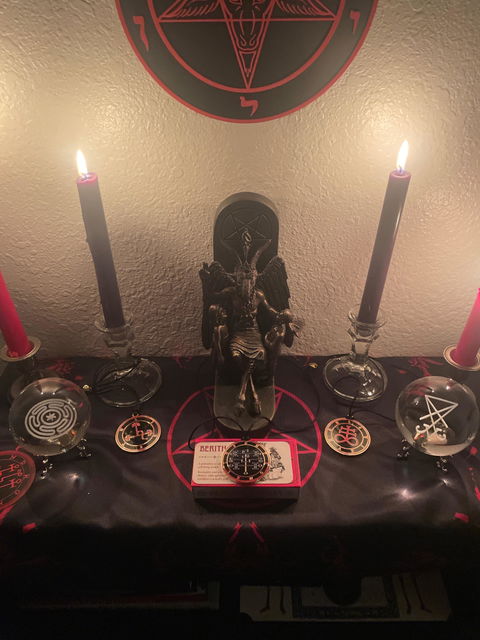 Red Pentagram Altar Cloth