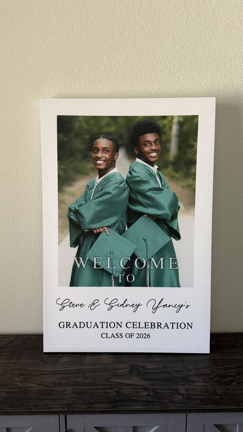 Custom Class Of 2026 - Graduation Party Welcome Sign - Custom Photo Grad Party Sign - Personalized Graduation Decoration - Graduation Sign