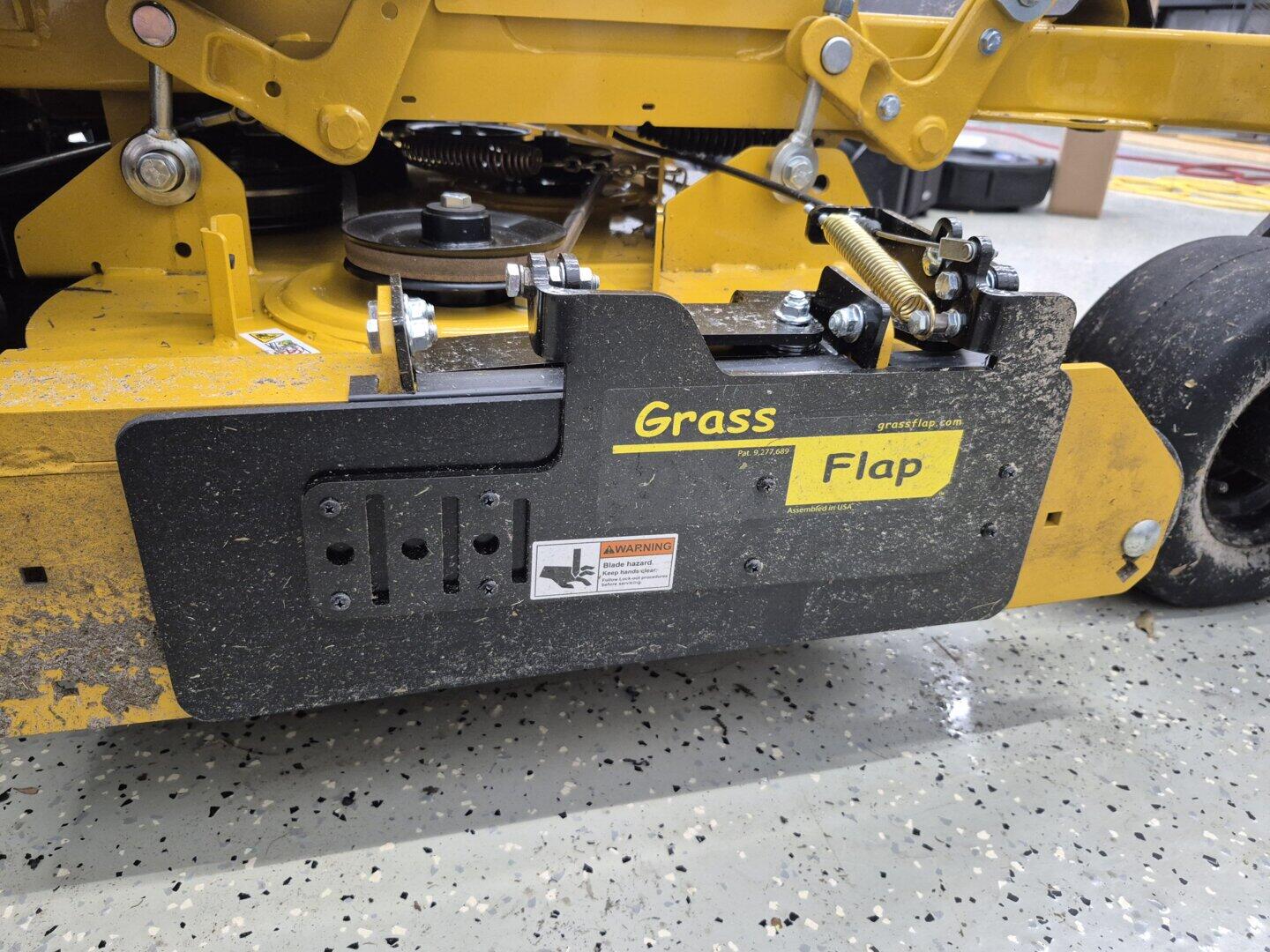 48K50-5L GrassFlap® brand chute blocker with 5L Pedal & No Drill Mount