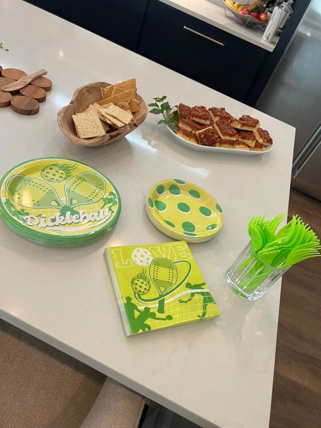 96 Pcs Pickle-ball Party Plates and Napkins