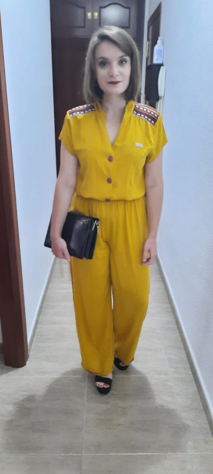 Casual mustard jumpsuit