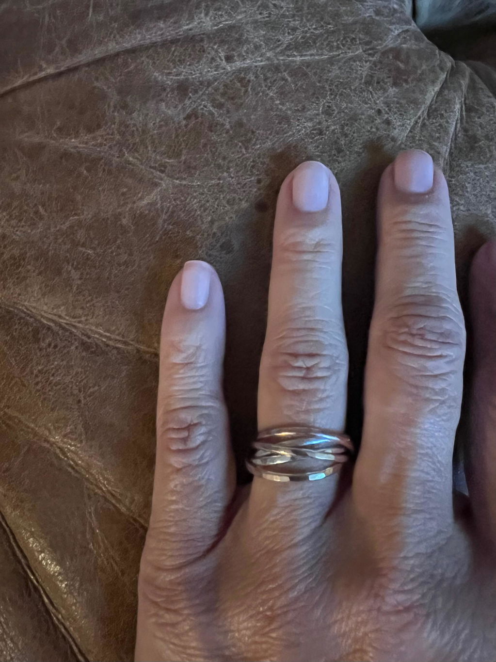 Thin Interlocking Set of 5 Rings, Mixed Metals