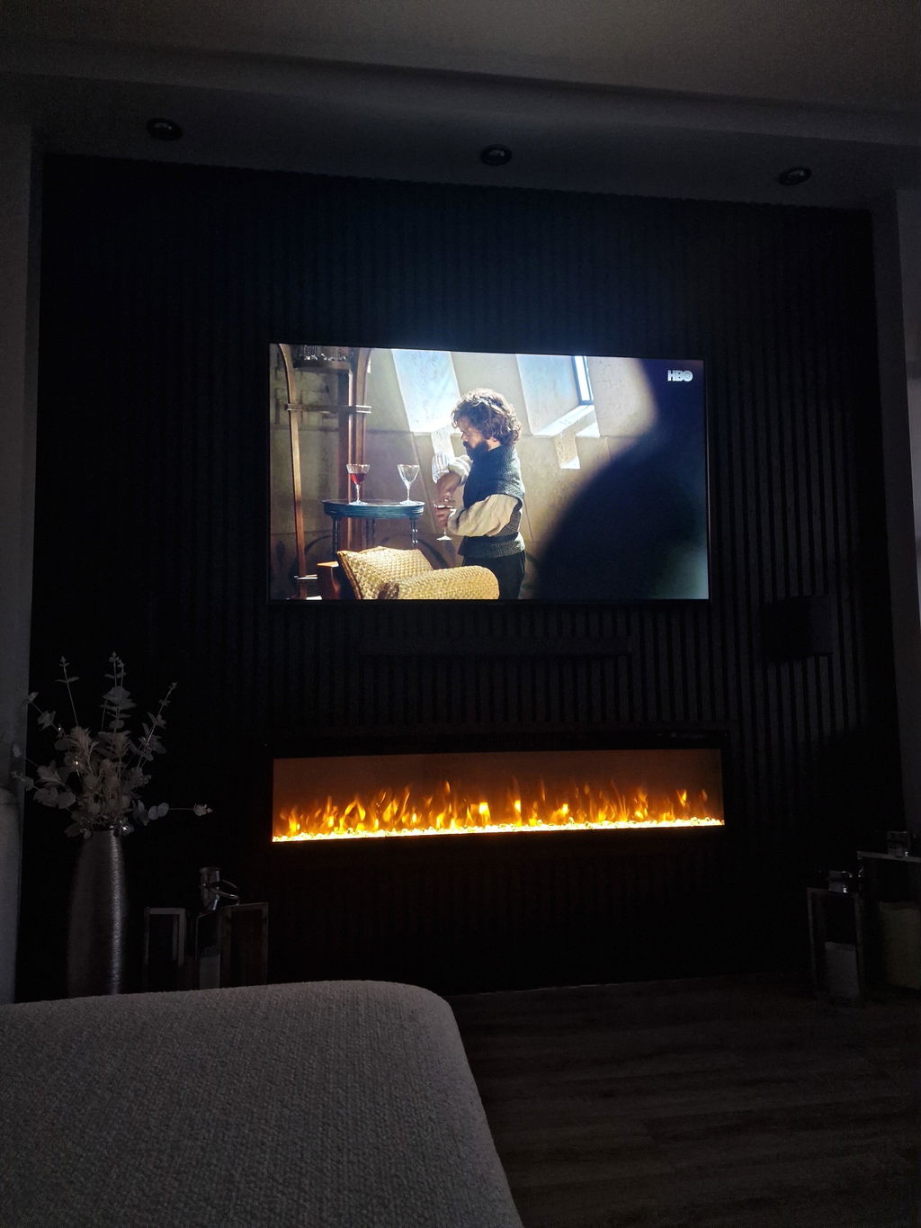 40/50/60 Inch Best Modern LED Electric Fireplace Heater Wall-mountedwith Tempered Glass & Remote and 9 Flame Colours