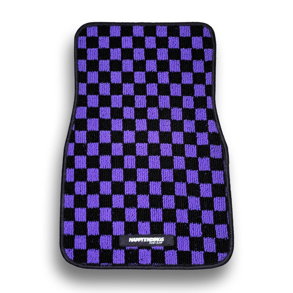 Purple Checkerboard Floor Mats – Front