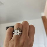 Stunning 1.0-2.0 CT Radiant Moissanite Engagement Ring with Pave Design