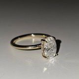 4.25 CT Oval Hidden Halo Moissanite Engagement Ring