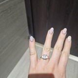 0.66 CT Emerald Cut Three Stones Moissanite Engagement Ring