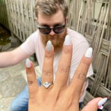0.5 CT Oval Shaped Cluster Moissanite Engagement Ring