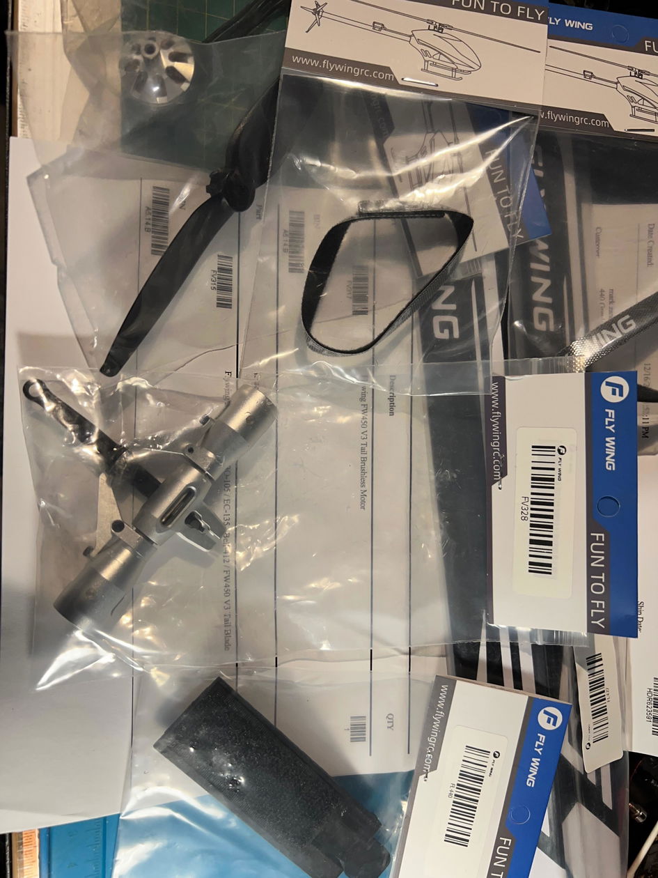 Flywing FW450 V3 Quick Release Blades Grip Metal Rotor Head Set
