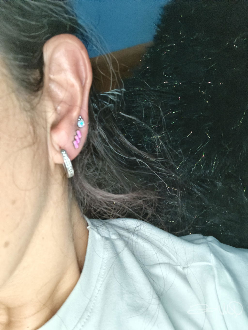 Labret Hexa Ópalo Rosa