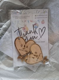 A pair of Heart Keyrings - Personalised with initials and date
