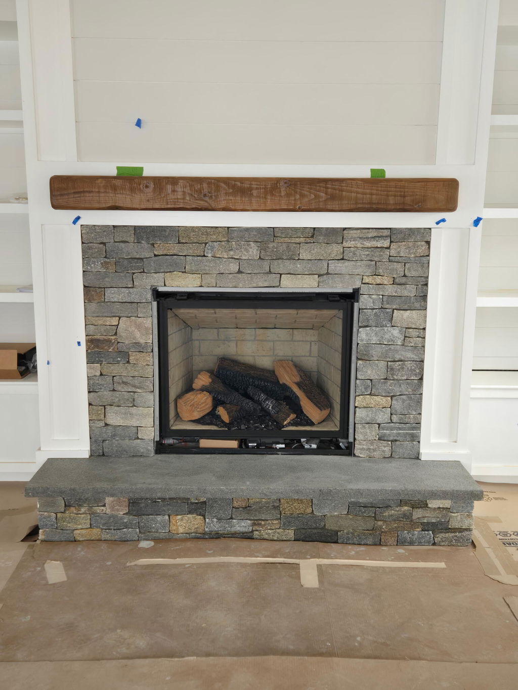 Rustic Floating Fireplace Mantel
